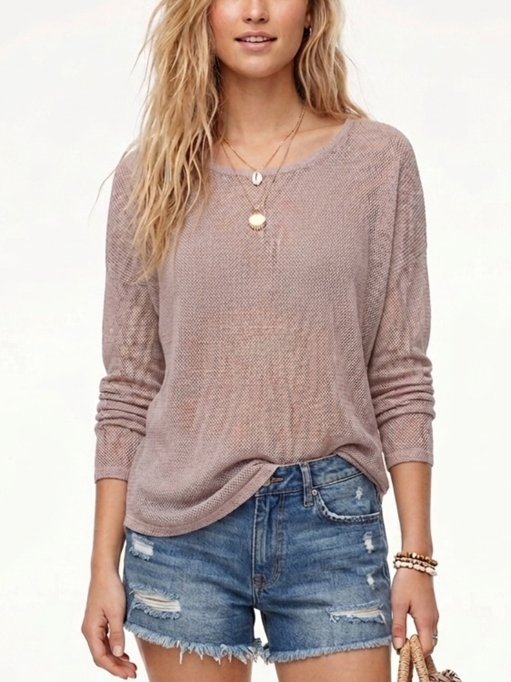 BABATON | LIGHT WEIGHT KNIT LONG SLEEVE TOP
